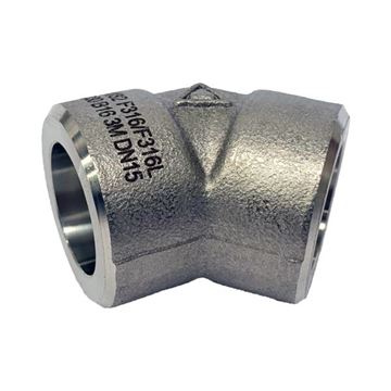 Picture of 40NB CL3000 SOCKETWELD 45D ELBOW 304/304L 