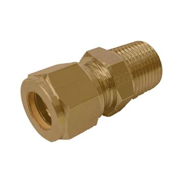 Picture of 3.2MM OD X 6BSPT CONNECTOR MALE GYROLOK BRASS 