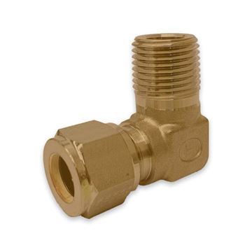 Picture of 6.3MM OD X 15NPT 90D ELBOW MALE GYROLOK BRASS 