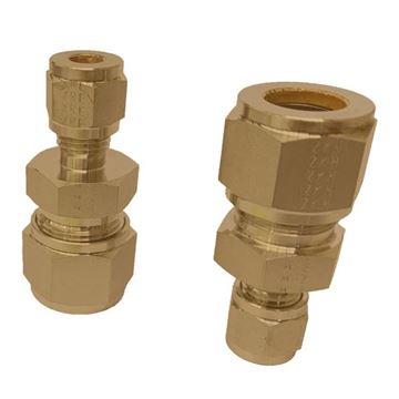 Picture of 12.7MM OD X 6.3MM OD REDUCING UNION GYROLOK BRASS 