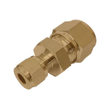 Picture of 9.5MM OD X 6.3MM OD REDUCING UNION GYROLOK BRASS 