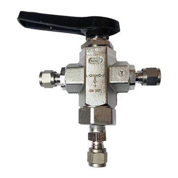 Picture of 6.3 OD TUBE 6000PSI BALL VALVE 3-WAY 316 SELECTOMITE TRUNNION STYLE