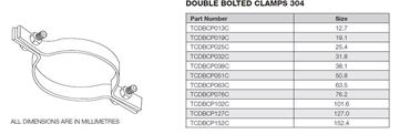 Picture of 50.8 OD DOUBLE BOLT PLAIN CLAMP 304