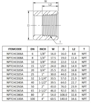 NPT Half Coupling CL3000 - Prochem